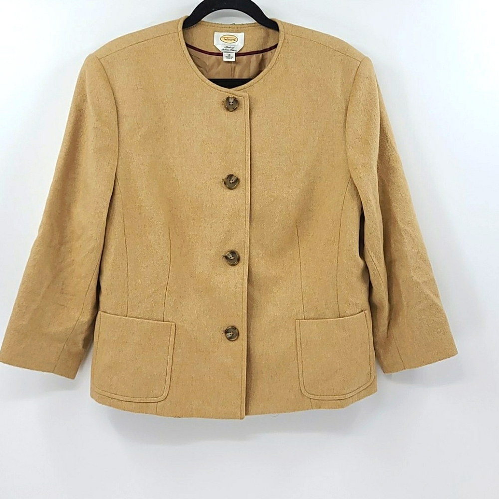 Talbots camel hair Italian fabric blazer. Size 18
